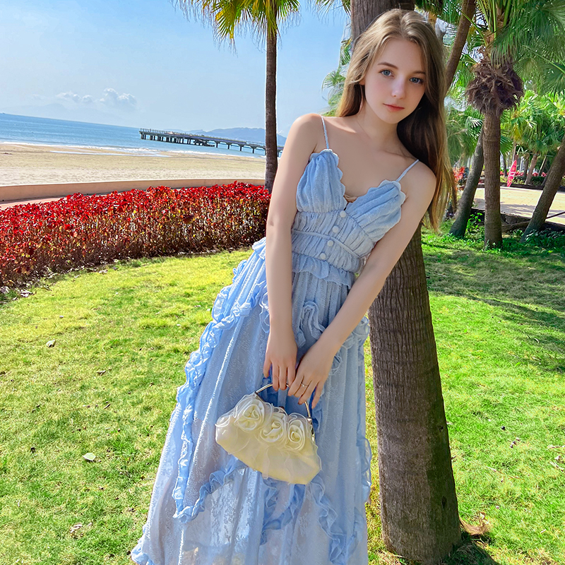 Summer Long Dress Premium Long Dress Sense Fairy Temperament Halter Dress