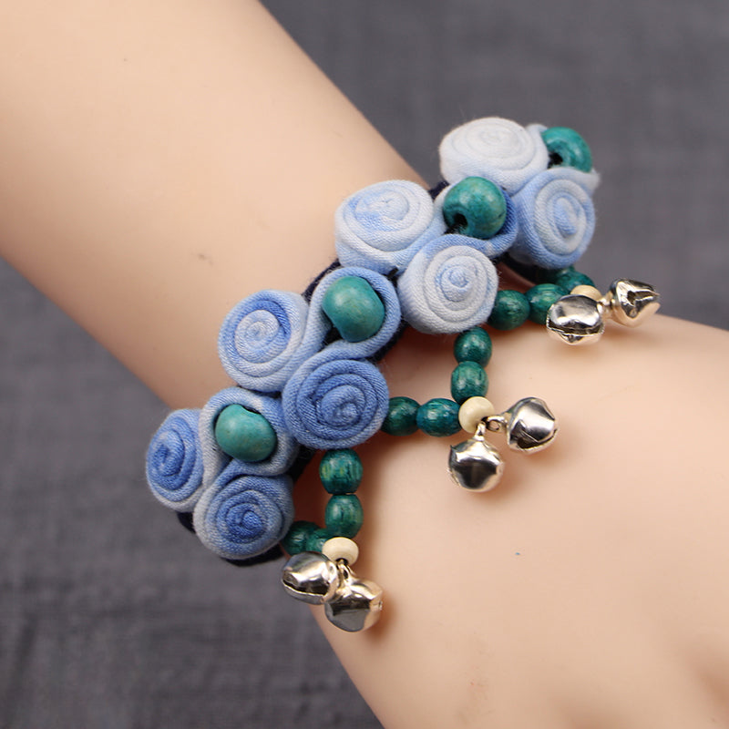 Ethnic style fashion versatile cloth bell bracelet dance female wrist bracelet hand jewelry