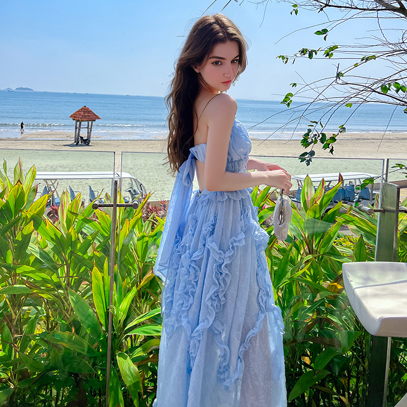 Summer Long Dress Premium Long Dress Sense Fairy Temperament Halter Dress