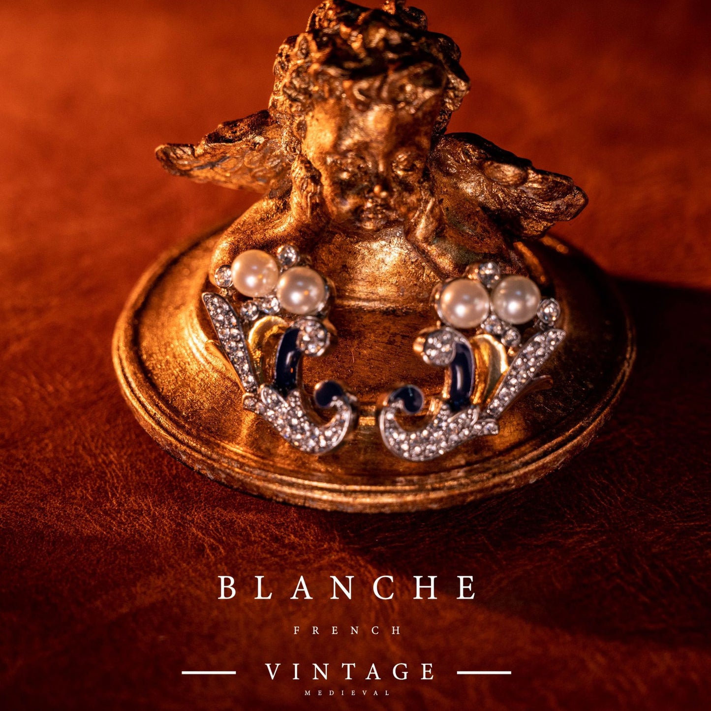 vintage 24 real gold plating process in Europe and the United States fashion temperament delicate and elegant retro earrings female