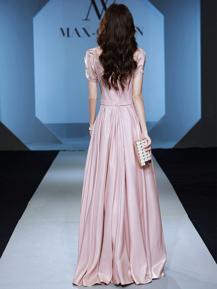 Pink Evening Dress Skirt Women Light Luxury High-end Host Graduation Adult Dresses Party Birthday Bridesmaid Anniversary Dresses