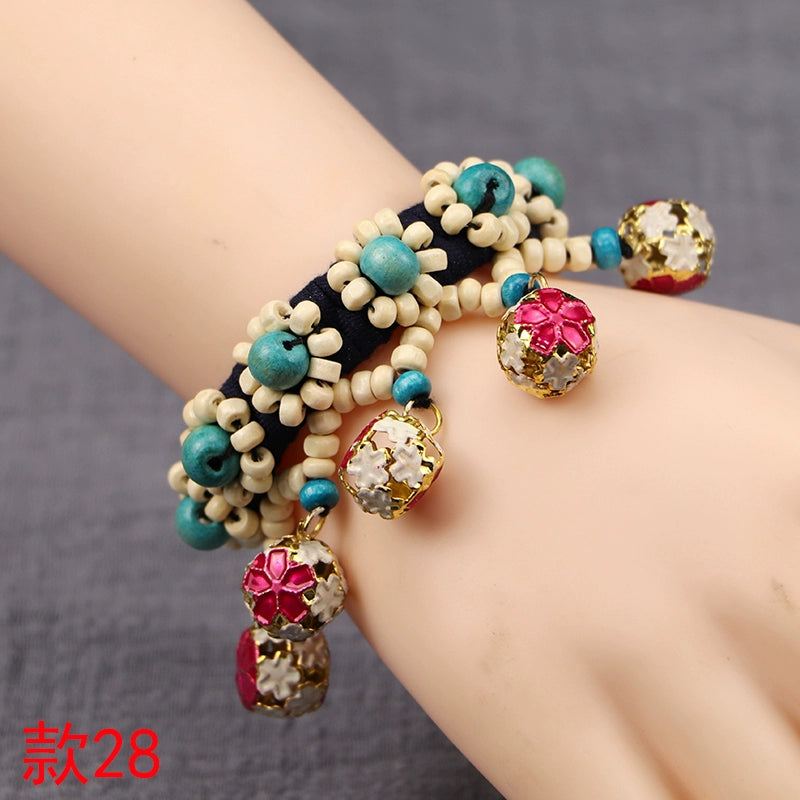 Ethnic style fashion versatile cloth bell bracelet dance female wrist bracelet hand jewelry