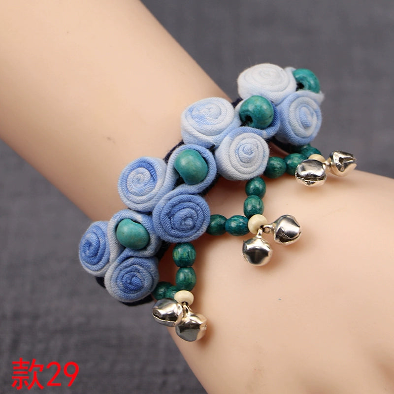 Ethnic style fashion versatile cloth bell bracelet dance female wrist bracelet hand jewelry