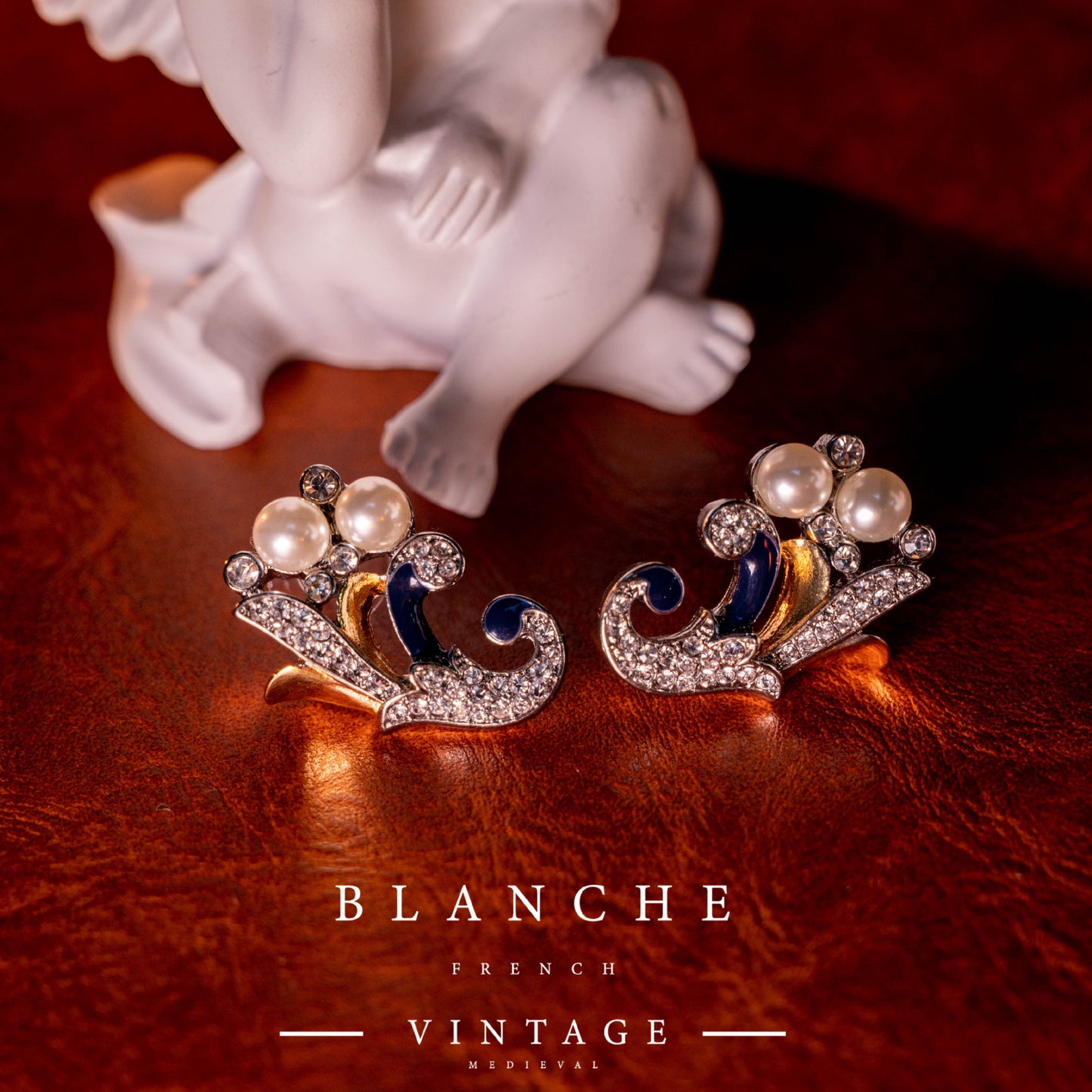 vintage 24 real gold plating process in Europe and the United States fashion temperament delicate and elegant retro earrings female