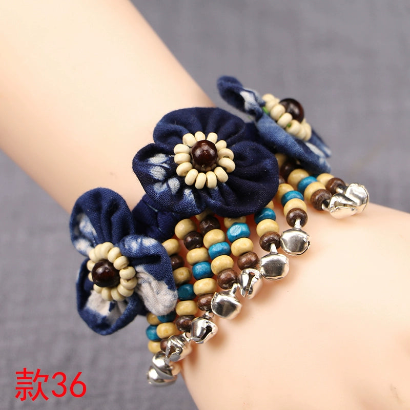 Ethnic style fashion versatile cloth bell bracelet dance female wrist bracelet hand jewelry