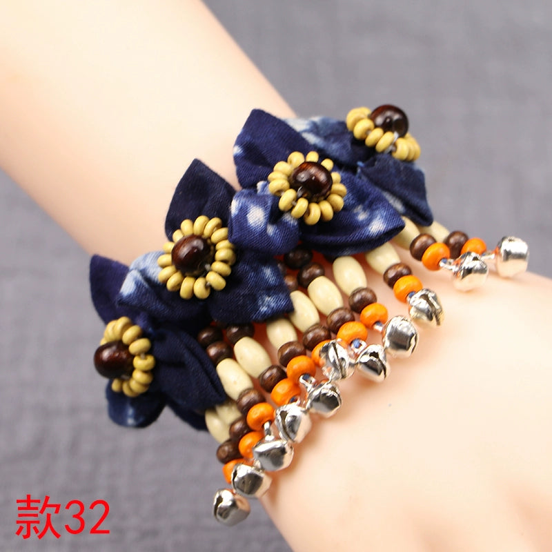Ethnic style fashion versatile cloth bell bracelet dance female wrist bracelet hand jewelry