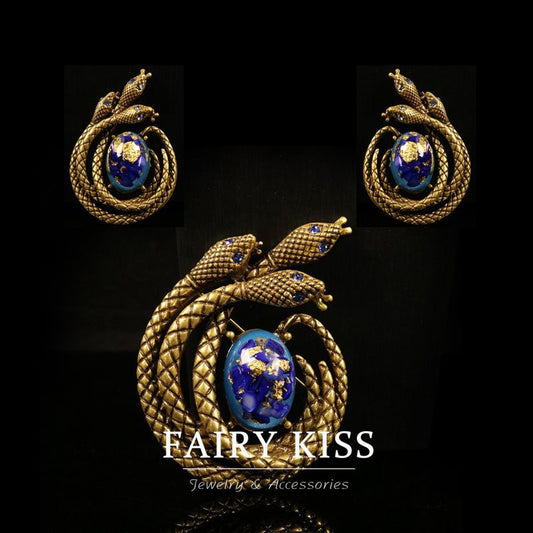 vintage antique jewelry jewelry brooch earrings light luxury retro personality design senior sense of set