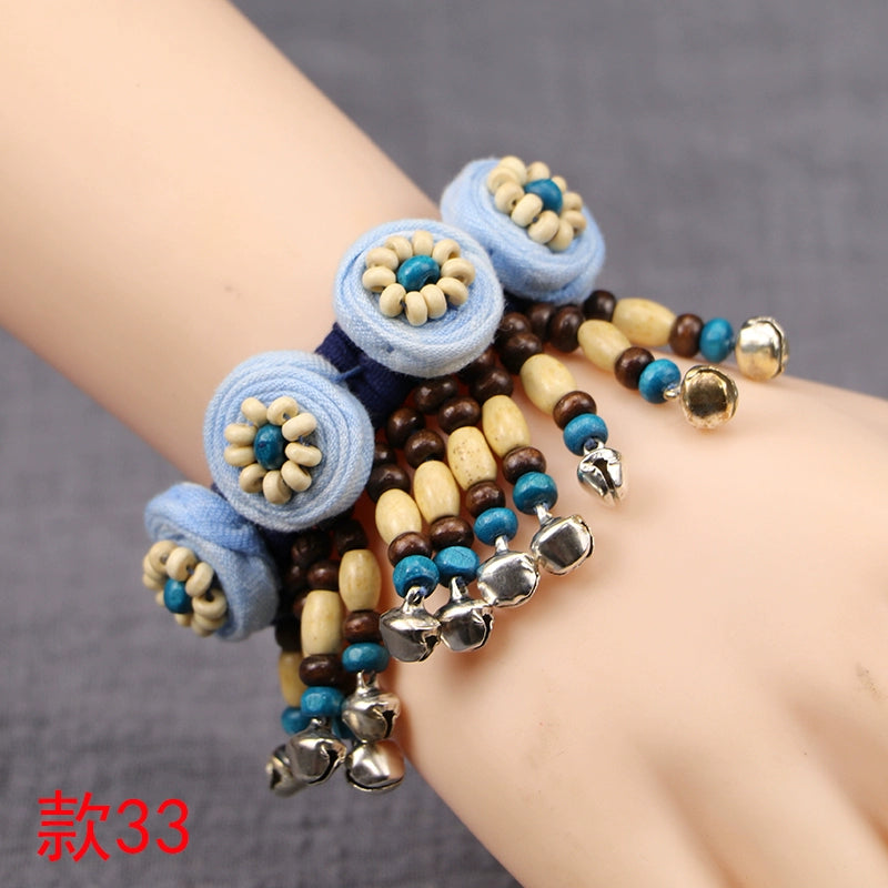 Ethnic style fashion versatile cloth bell bracelet dance female wrist bracelet hand jewelry