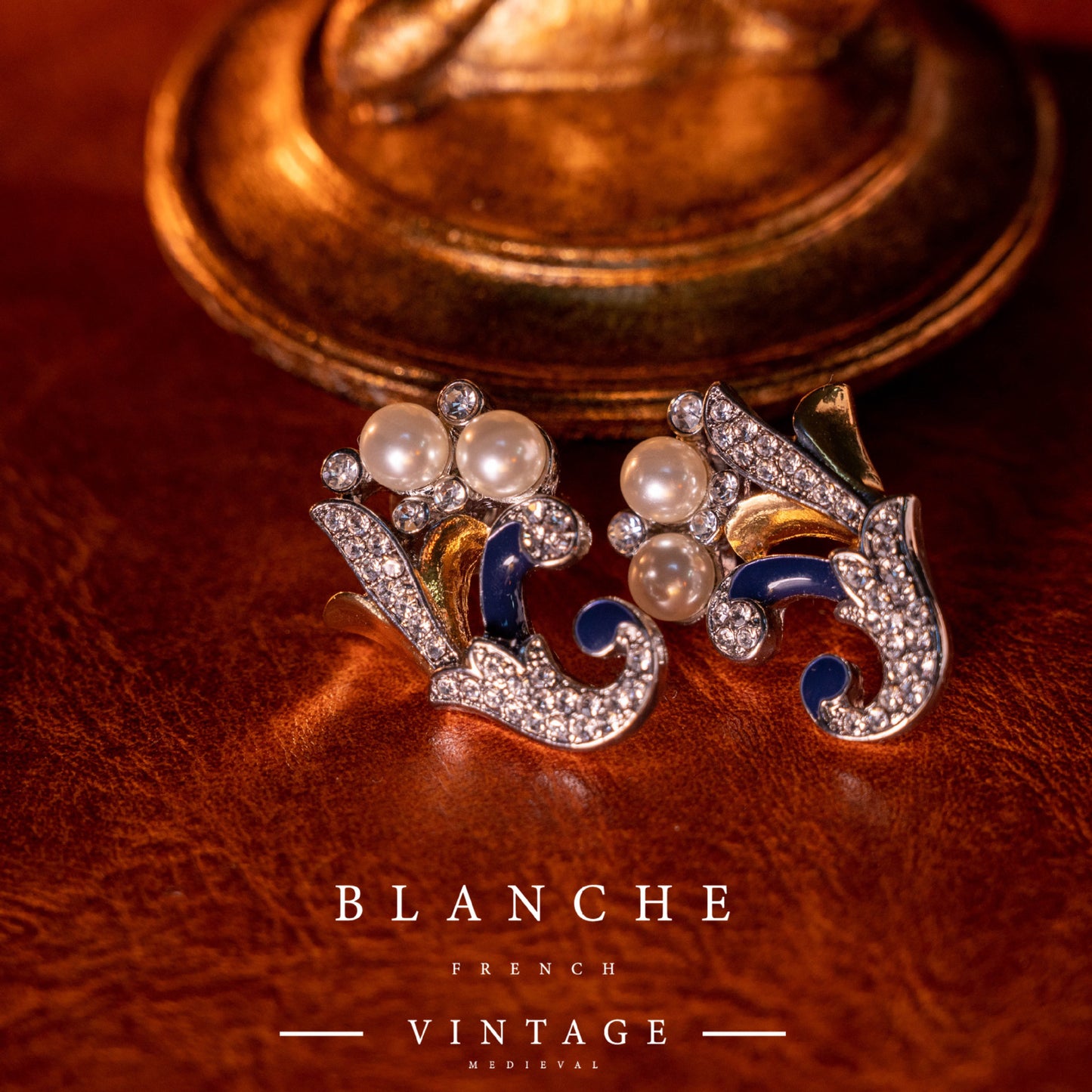 vintage 24 real gold plating process in Europe and the United States fashion temperament delicate and elegant retro earrings female