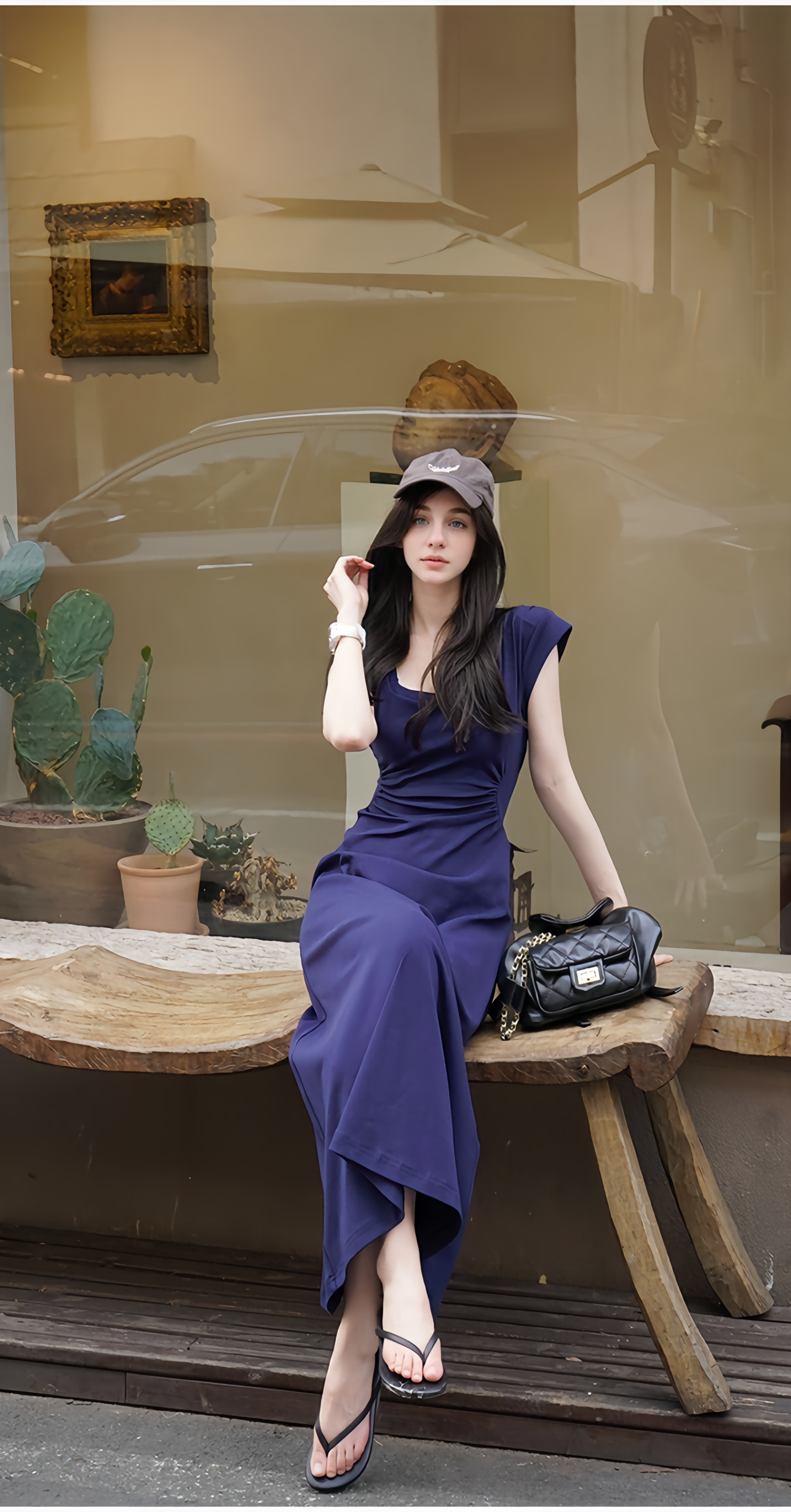 Official picture ~ original spot ~ senior sister Wenwen private dress summer temperament waist sexy design skirt