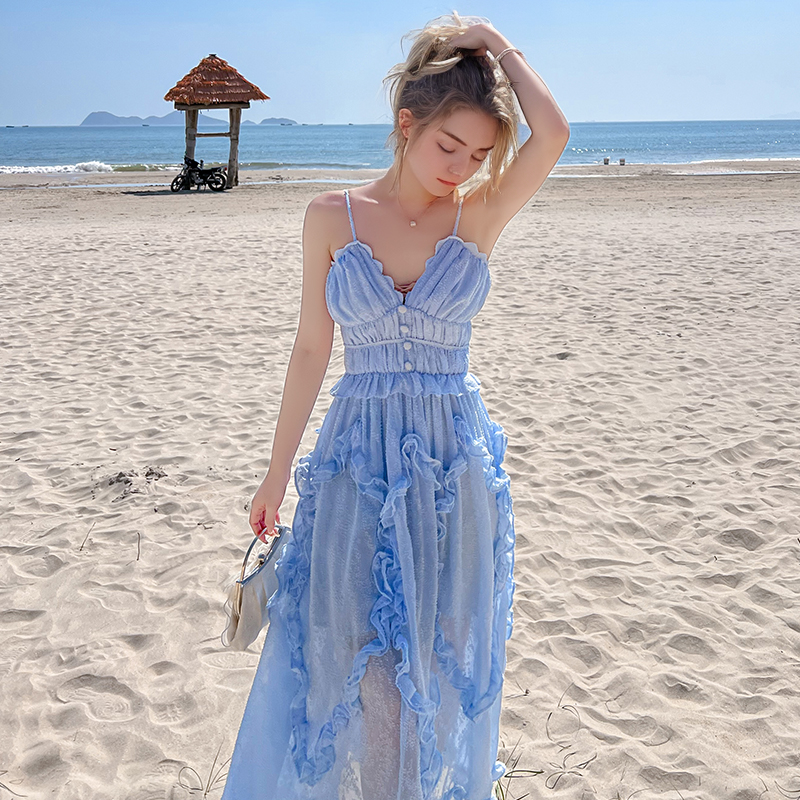 Summer Long Dress Premium Long Dress Sense Fairy Temperament Halter Dress