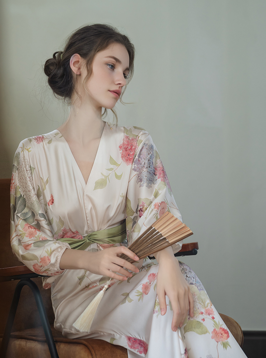 French Waist Printed Temperament Dress Wedding Morning Gowns