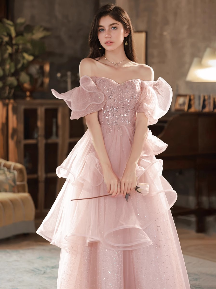 Evening dresses women temperament celebrity high-end light luxury niche senior sense super fairy pink party evening engagement dresses