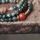 Watercress agate round beads multi-layer bracelet female mixed copper beads personalized strings literary ethnic style hand jewelry