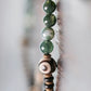 Watercress agate round beads multi-layer bracelet female mixed copper beads personalized strings literary ethnic style hand jewelry