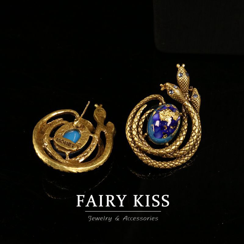 vintage antique jewelry jewelry brooch earrings light luxury retro personality design senior sense of set