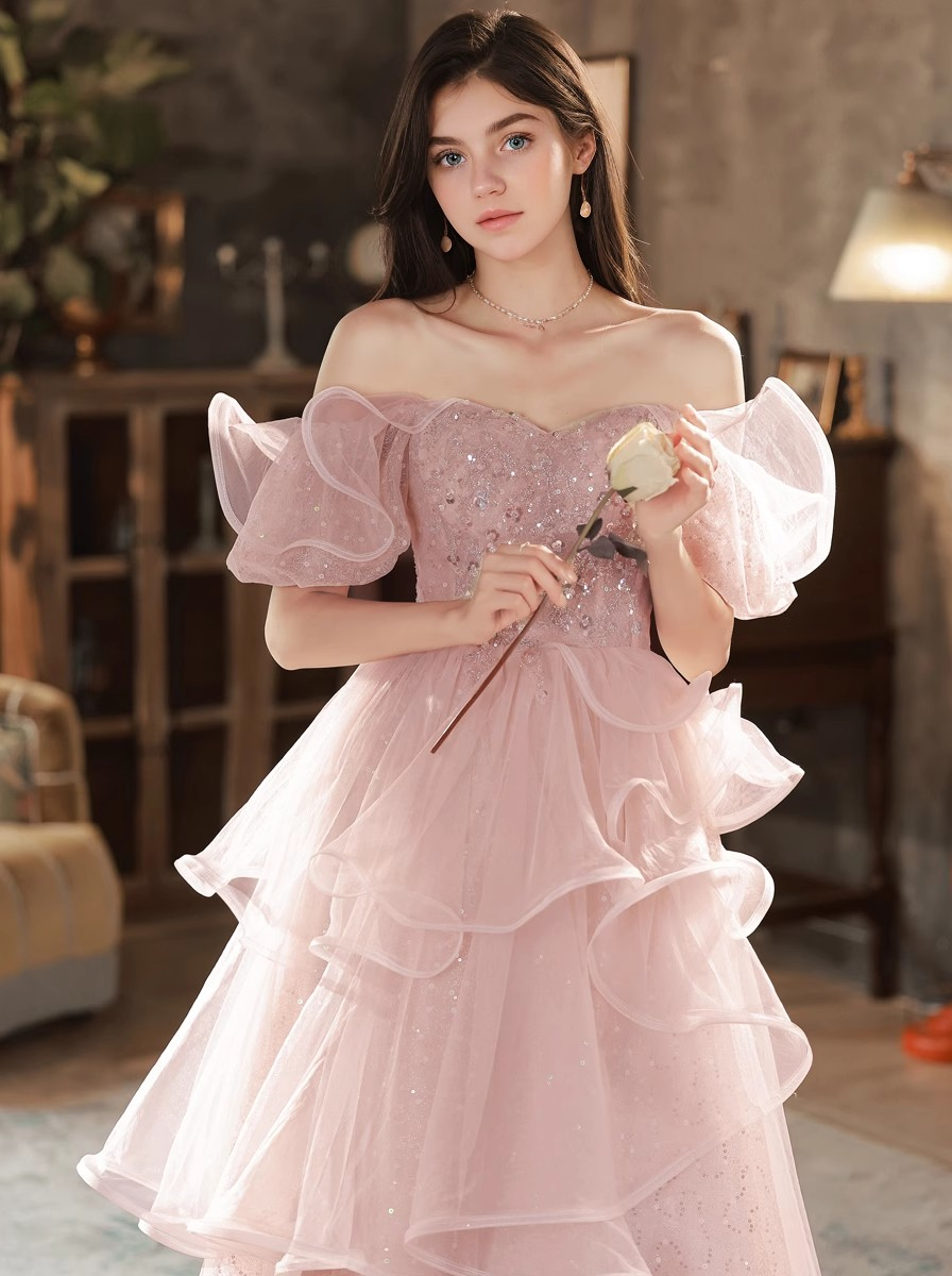 Evening dresses women temperament celebrity high-end light luxury niche senior sense super fairy pink party evening engagement dresses