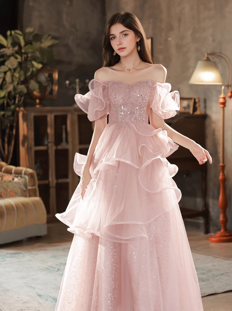 Evening dresses women temperament celebrity high-end light luxury niche senior sense super fairy pink party evening engagement dresses