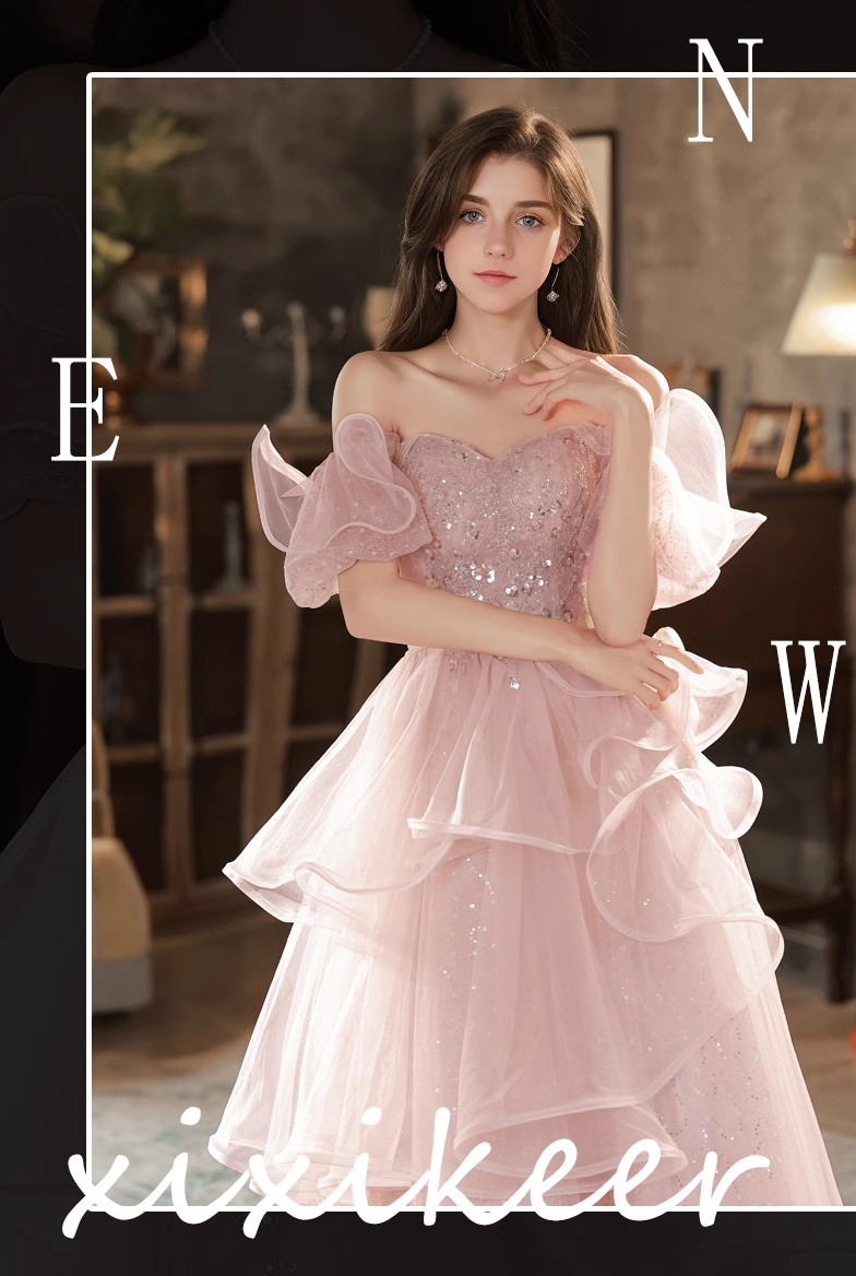 Evening dresses women temperament celebrity high-end light luxury niche senior sense super fairy pink party evening engagement dresses